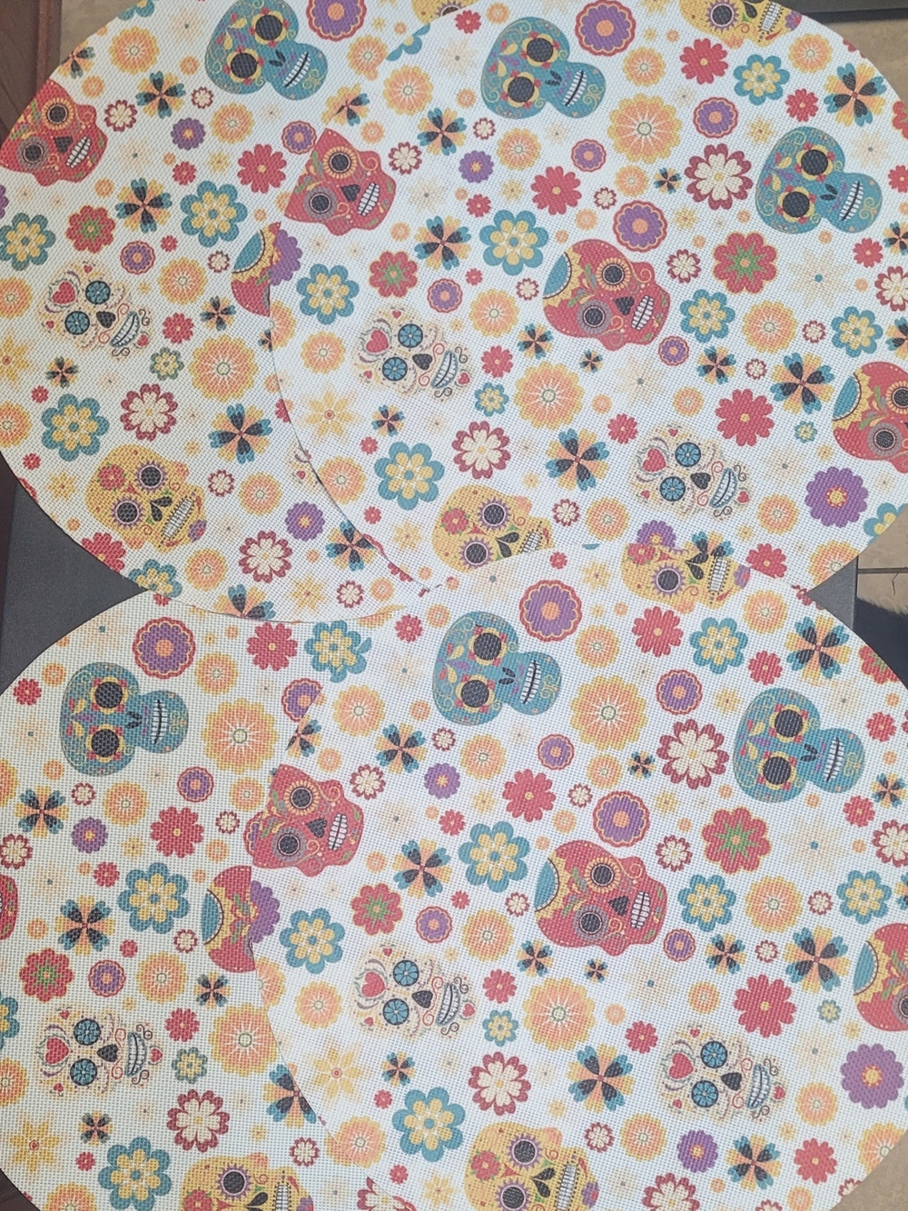 Placemats Floral Sugar Skull - Set Of 4